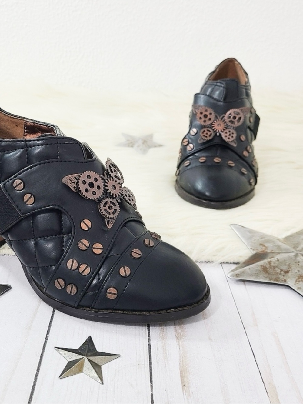 Hades Icon steampunk oxford heels butterfly gears black copper 6